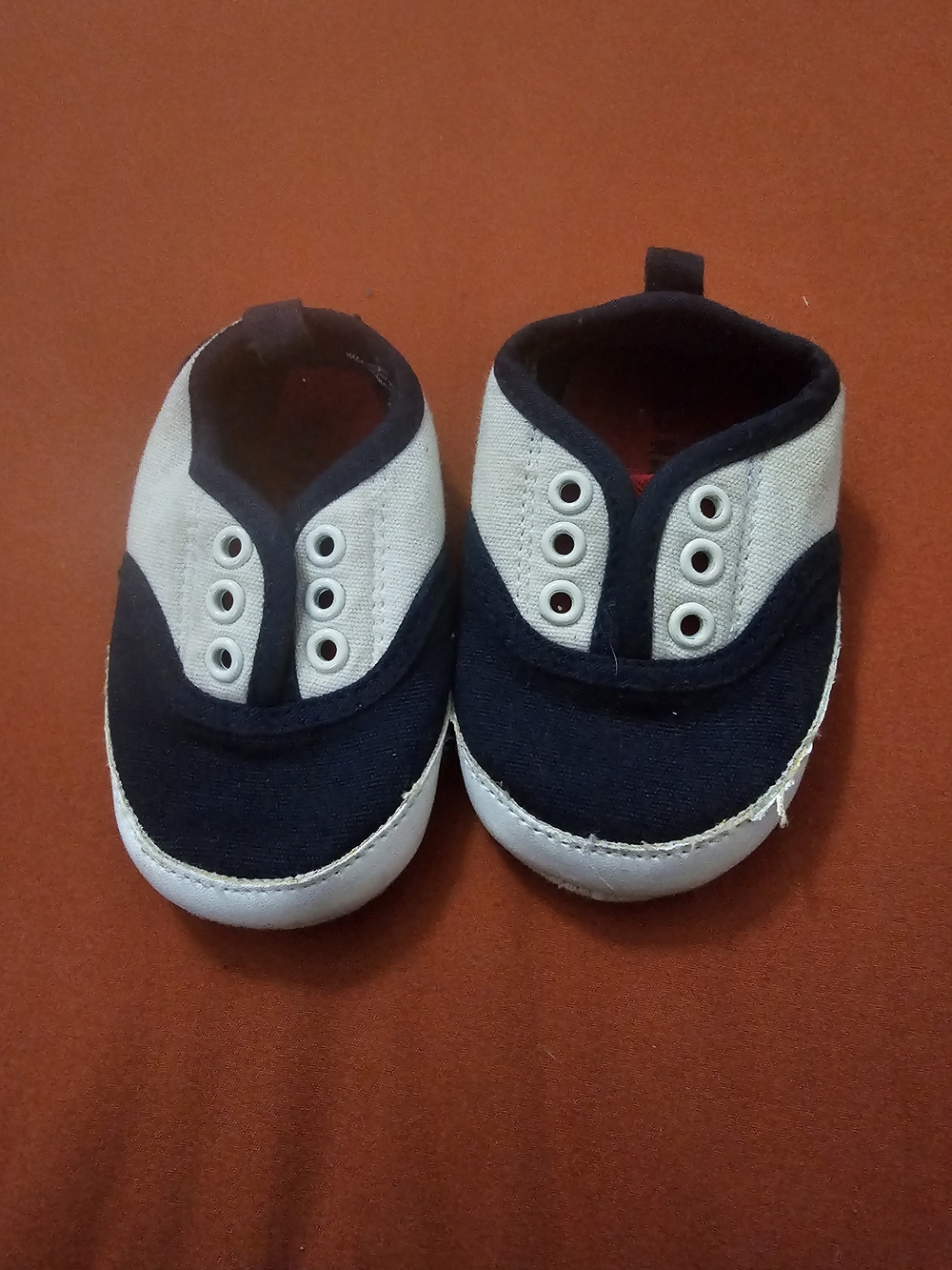 Old Navy Navy and White Canvas Baby Slip-On Shoes